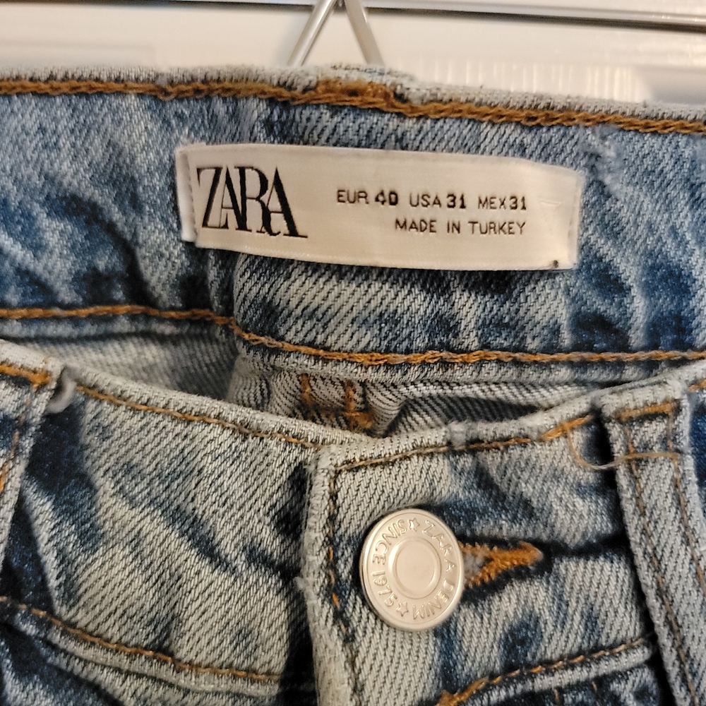 Zara Light Wash Button Fly Denim Jeans Size 31 - Picture 4 of 4